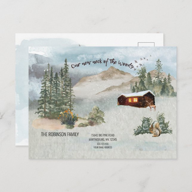 Carte Postale Notre nouveau cou du Faire-part de déplacement des (Devant / Derrière)