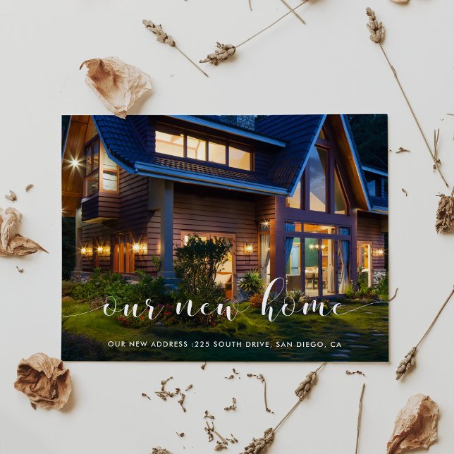 Carte Postale Notre nouveau Faire-part photo maison élégant (Créateur téléchargé)