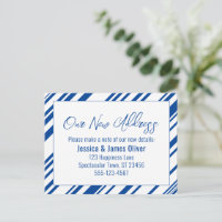 Notre nouvelle adresse Bleu & Blanc Diagonal Strip