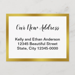 Carte Postale Notre nouvelle adresse Gold et White Moving Faire-