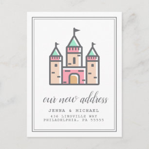 Carte Postale Notre nouvelle adresse Pastel Castle Home