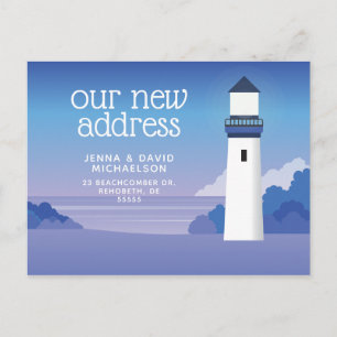 Carte Postale Notre nouvelle adresse   Plage et phare