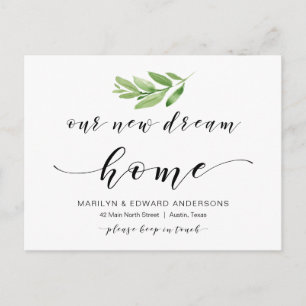 Carte Postale Notre nouvelle maison de rêve, verdure, Faire-part