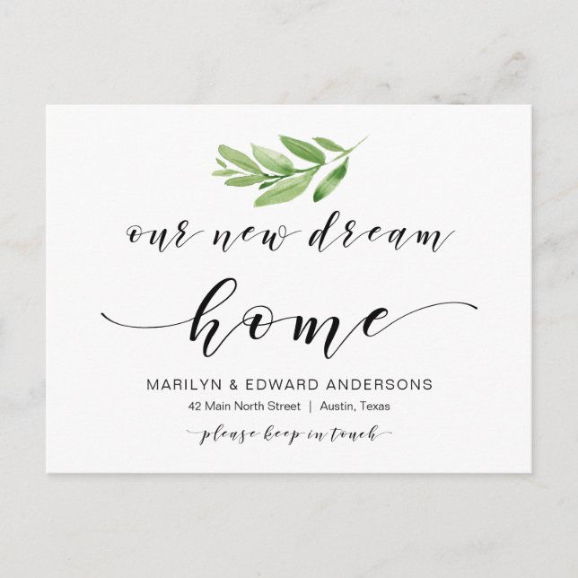 Carte Postale Notre nouvelle maison de rêve, verdure, Faire-part (Devant)