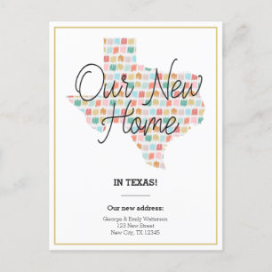Carte Postale Notre nouvelle maison - Texas Moving Faire-part ca