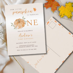 Carte Postale Notre Petit Citrouille Automne 1er anniversaire