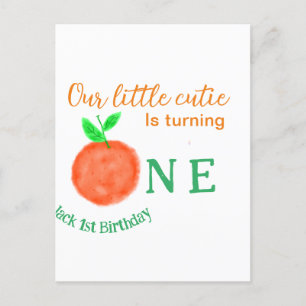 Carte Postale Notre petite orange mignonne anniversaire fruit d'