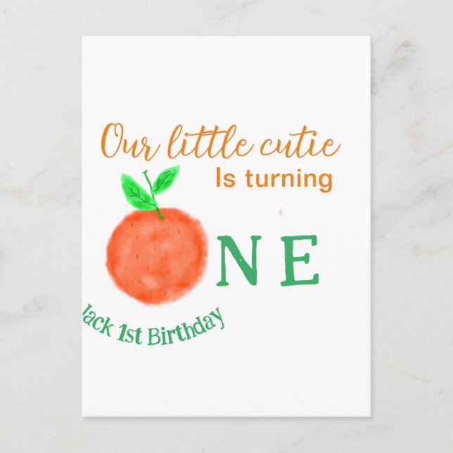 Carte Postale Notre petite orange mignonne anniversaire fruit d' (Devant)
