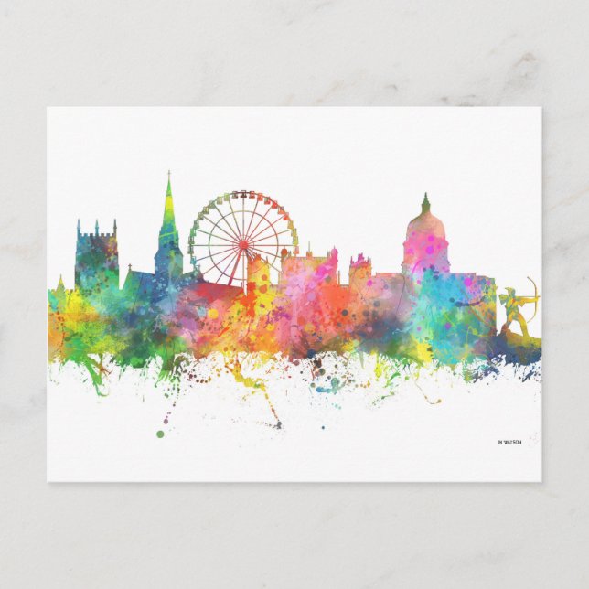 CARTE POSTALE NOTTINGHAM ANGLAND SKYLINE (Devant)