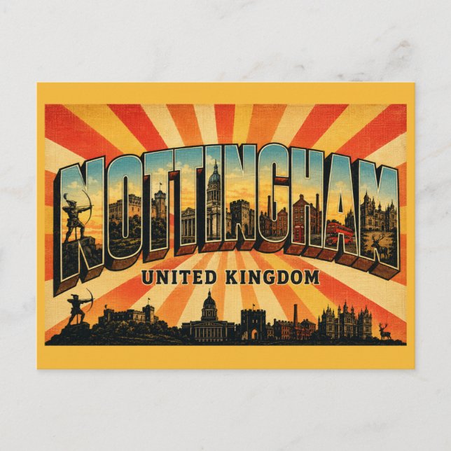 Carte Postale Nottingham Angleterre Ville de Robin des Bois (Devant)