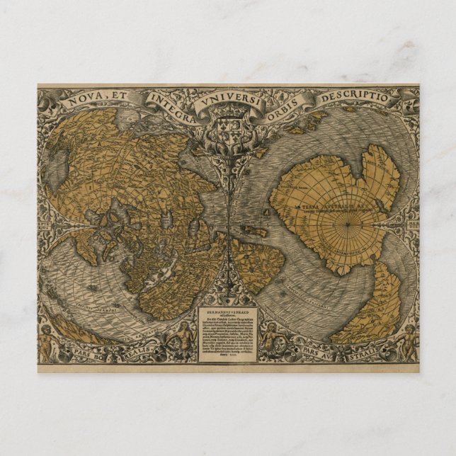 Carte Postale Noua, et Integra Uniuersi Orbis Description (Devant)