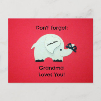 Carte Postale N'oublie pas : Grand-mère t'aime ! Grandson