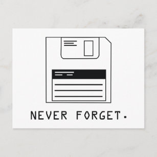 Carte Postale N'oubliez jamais : Disque disquette