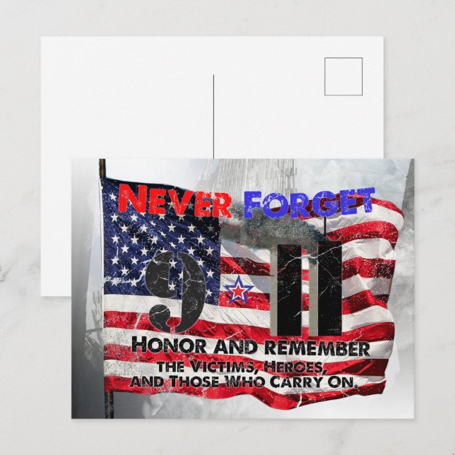 Carte Postale N'oubliez jamais le 11 septembre (Devant / Derrière)