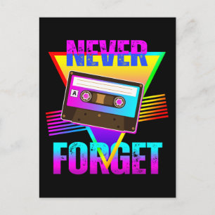 Carte Postale N'oubliez jamais le magnétophone à cassette rétro