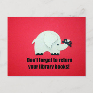 Carte Postale N'oubliez pas de rendre vos livres de bibliothèque