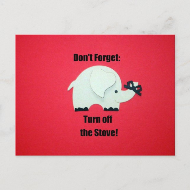 Carte Postale N'oubliez pas : Éteins la cuisinière ! (Devant)