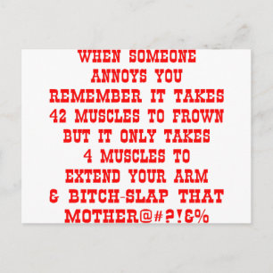 Carte Postale N'Oubliez Pas Qu'Il Ne Faut Que Quatre Muscles Pou
