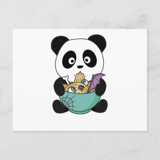 Carte Postale Nouilles Japonaises Nouilles Halloween Panda Ramen (Devant)
