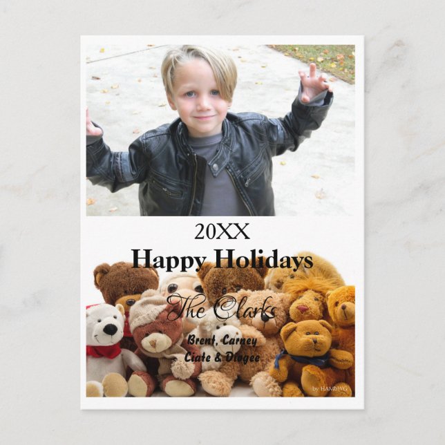 Carte postale Nounours de la carte de Noël - HAMbW (Devant)