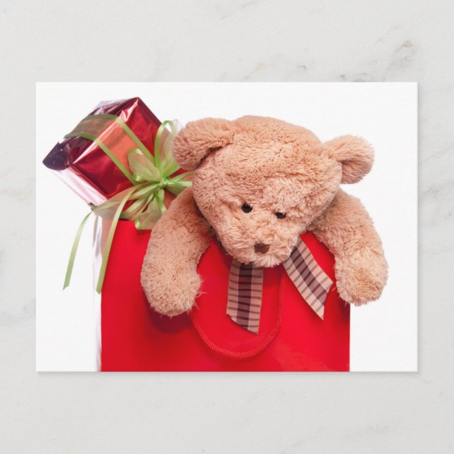 Carte Postale nounours et cadeaux (Devant)