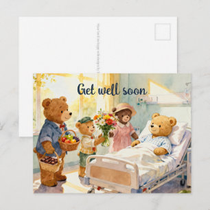 Carte Postale Nounours Teddy Bear à l'hôpital avec des amis 11
