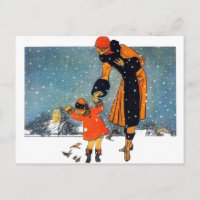 Nourrir les oiseaux dans la neige