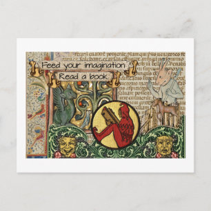 Carte Postale Nourrissez votre imagination : Lire un livre