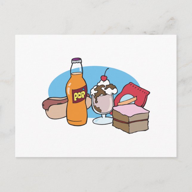 Carte Postale nourriture de mauvaise qualité à profusion (Devant)