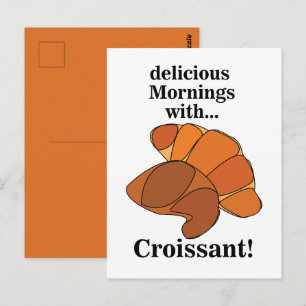 Carte Postale Nourriture de petit-déjeuner au croissant