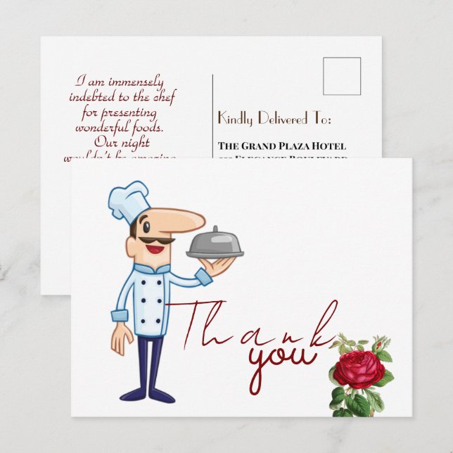 Carte Postale Nourriture savoureuse (Devant / Derrière)