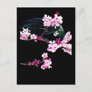 Carte Postale Nourriture Tui sur les fleurs de cerisiers