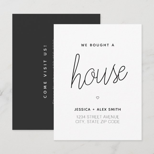 Carte Postale Nous avons acheté une maison Nous avons déménagé D (Devant / Derrière)
