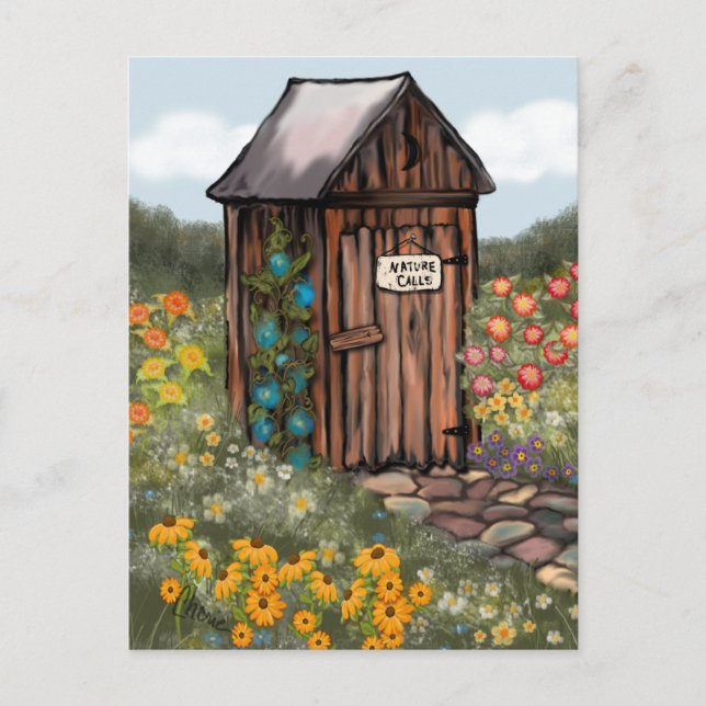 Carte Postale Nous avons bougé ! Outhouse (Devant)