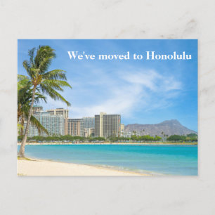 Carte Postale Nous avons déménagé à Honolulu Beach Photo déménag