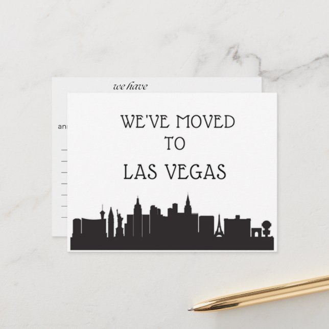 Carte Postale Nous avons déménagé à Las Vegas (Devant/Arrière en situation)