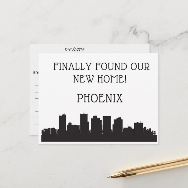 Carte Postale Nous avons déménagé à Phoenix (Devant/Arrière en situation)