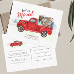 Carte Postale Nous avons déménagé Camion Rouge classique Faire-p<br><div class="desc">Partagez votre enthousiasme pour votre déménagement avec vos amis et votre famille! Cette aquarelle vintage camionnette classique que nous avons déplacé carte faire-part a à la fois script décoratif, et polices modernes que vous pouvez facilement customiser en cliquant sur le bouton "Personnaliser". Vous planifiez une fête pour le réchauffement climatique...</div>
