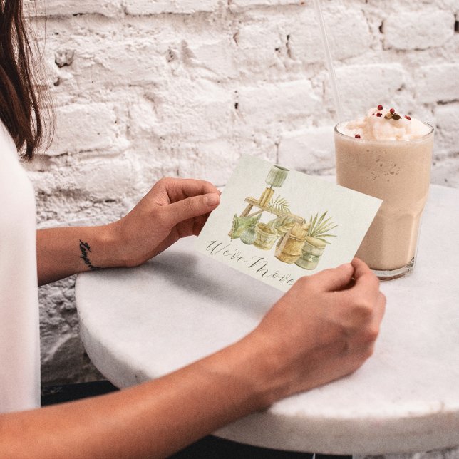 Carte Postale Nous avons déménagé Cosy Boho Aquarelle Changement (Créateur téléchargé)