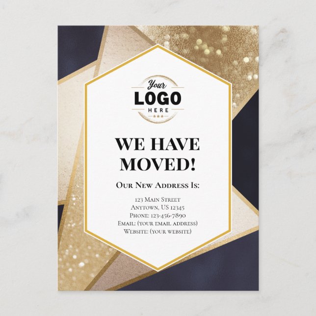 Carte Postale Nous Avons Déménagé Entreprise Géométrique Déménag (Devant)