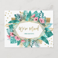 Nous Avons Déménagé | Feuilles Tropical Gold en bl