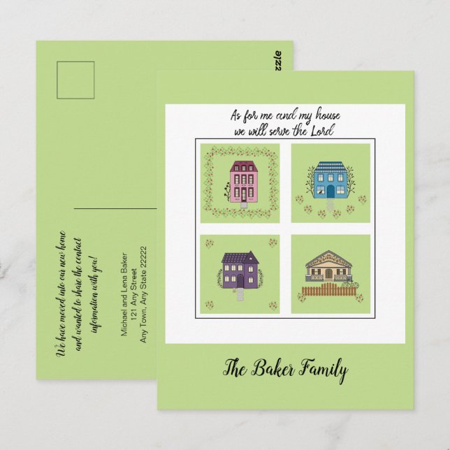 Carte Postale Nous avons déménagé - la foi basée Sur moi et ma m (Devant / Derrière)