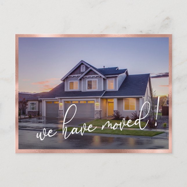Carte Postale Nous avons déménagé la photo moderne Faire-part de (Devant)