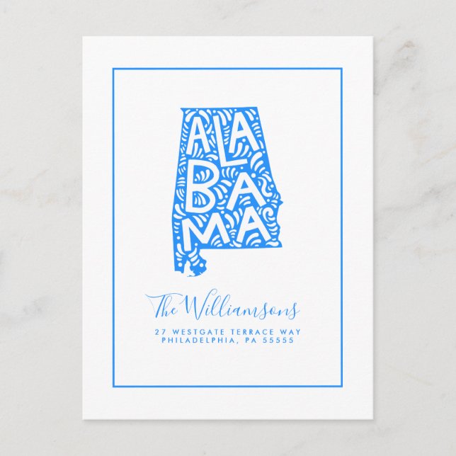 Carte Postale Nous avons déménagé | Nouvelle adresse | Alabama (Devant)