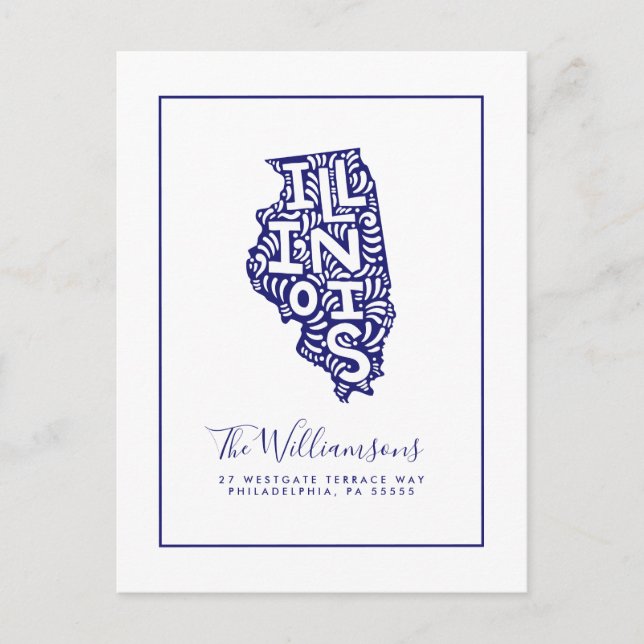 Carte Postale Nous avons déménagé | Nouvelle adresse | Illinois (Devant)