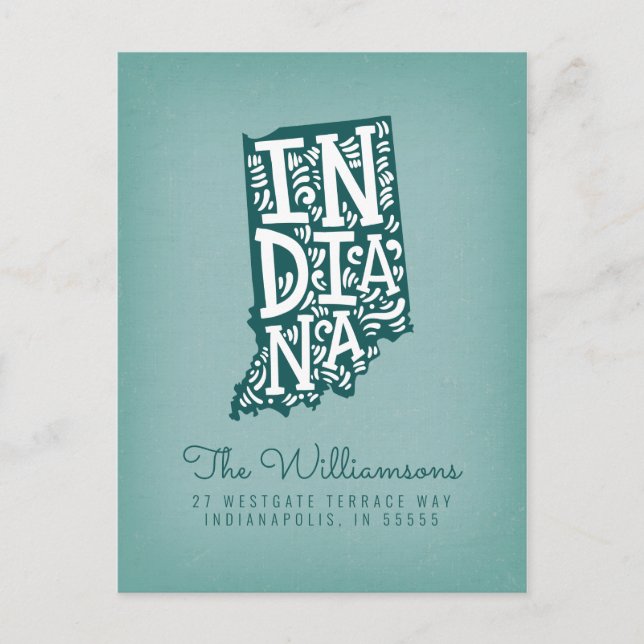 Carte Postale Nous avons déménagé | Nouvelle adresse | Indiana (Devant)