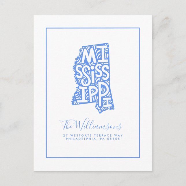 Carte Postale Nous avons déménagé | Nouvelle adresse | Mississip (Devant)