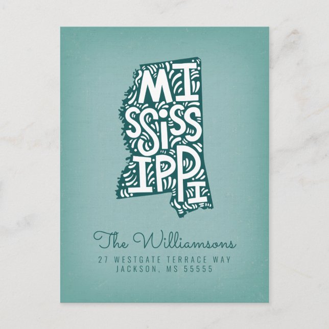 Carte Postale Nous avons déménagé | Nouvelle adresse | Mississip (Devant)