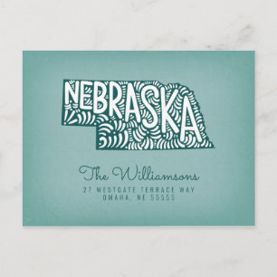 Carte Postale Nous avons déménagé Nouvelle adresse Nebraska