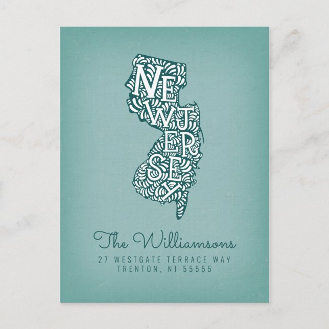 Carte Postale Nous avons déménagé | Nouvelle adresse | New Jerse (Devant)